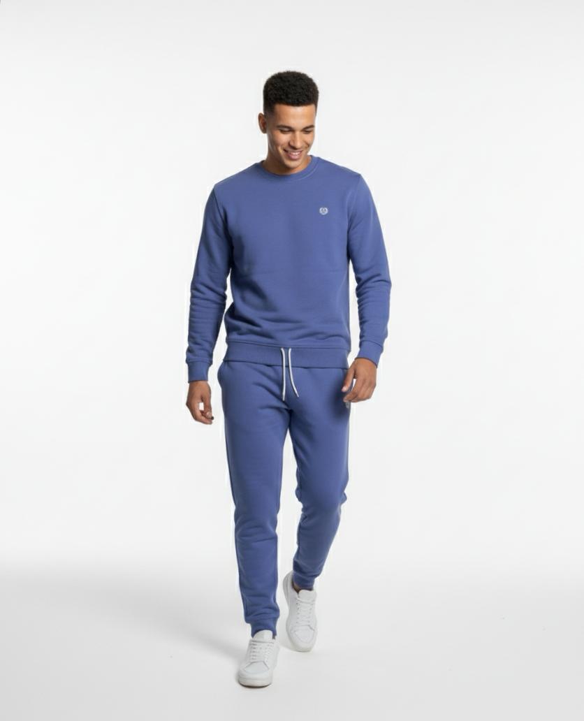 Premium Cotton Fleece Sweatshirt & Trouser Set - Royal Blue